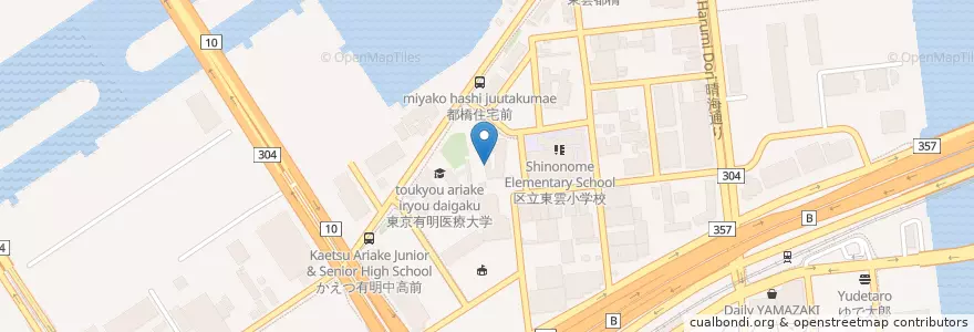 Mapa de ubicacion de ひばり幼稚園 en Japon, Tokyo, 江東区.
