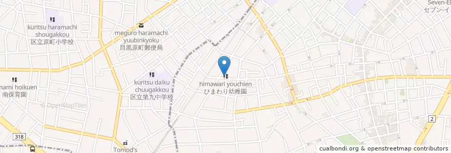 Mapa de ubicacion de ひまわり幼稚園 en 日本, 東京都.
