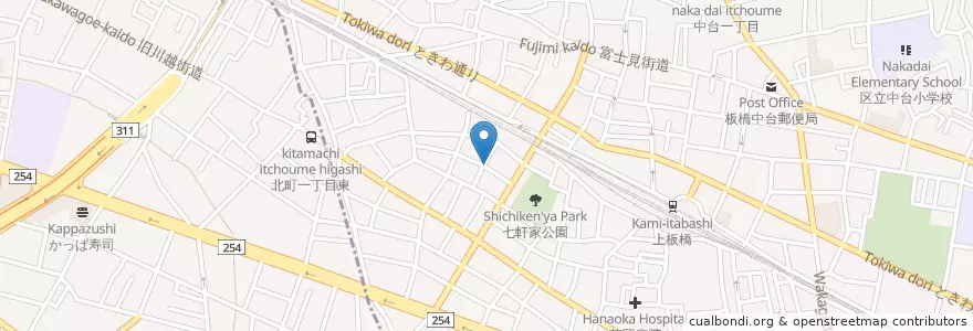 Mapa de ubicacion de ふたば幼稚園 en 日本, 东京都/東京都, 板橋区.
