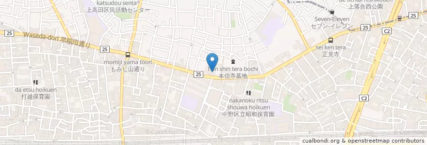 Mapa de ubicacion de ほぜんじ幼稚園 en ژاپن, 東京都, 中野区.