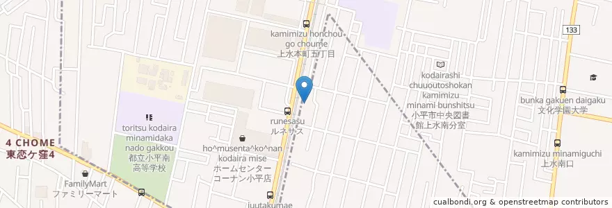 Mapa de ubicacion de ほんだ保育園 en Japão, Tóquio, 国分寺市, 小平市.