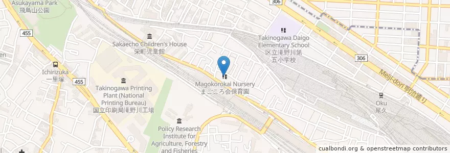 Mapa de ubicacion de まごころ会保育園 en 日本, 東京都, 北区.