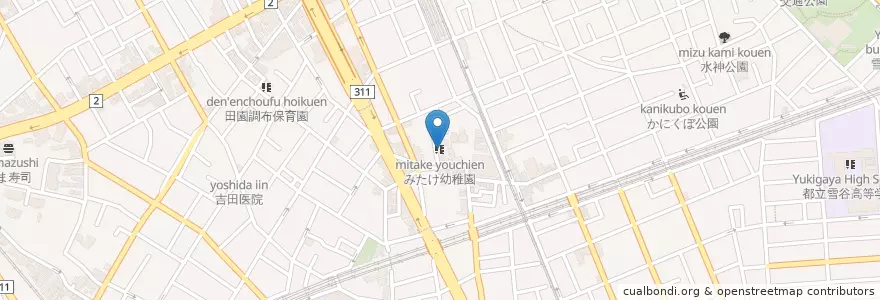 Mapa de ubicacion de みたけ幼稚園 en 日本, 東京都, 大田区.