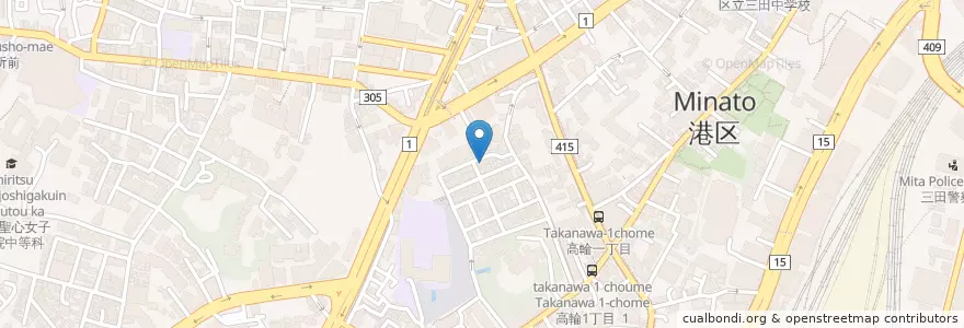 Mapa de ubicacion de みなと保育園 en ژاپن, 東京都, 港区.