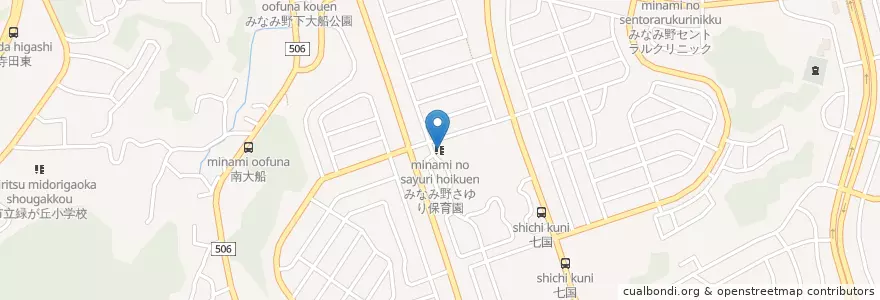 Mapa de ubicacion de みなみ野さゆり保育園 en Giappone, Tokyo.