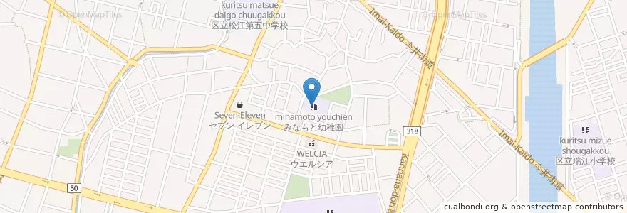 Mapa de ubicacion de みなもと幼稚園 en 日本, 東京都, 江戸川区.