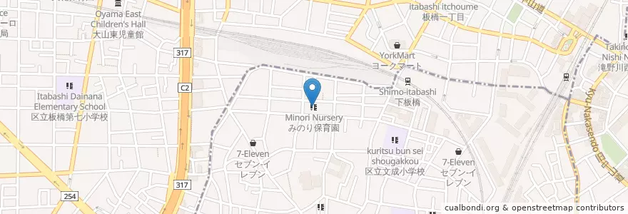 Mapa de ubicacion de みのり保育園 en ژاپن, 東京都, 板橋区, 豊島区.