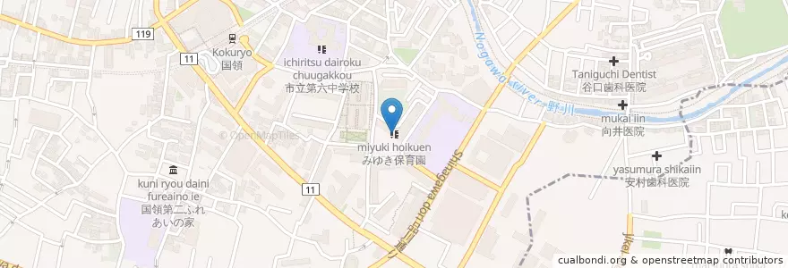Mapa de ubicacion de みゆき保育園 en Japan, Tokio, 調布市.