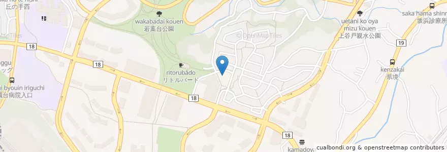 Mapa de ubicacion de もみの木若葉台保育園 en 日本, 東京都, 稲城市.