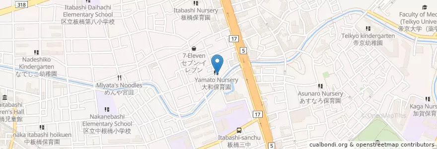 Mapa de ubicacion de やまと保育園 en Japão, Tóquio, 板橋区.