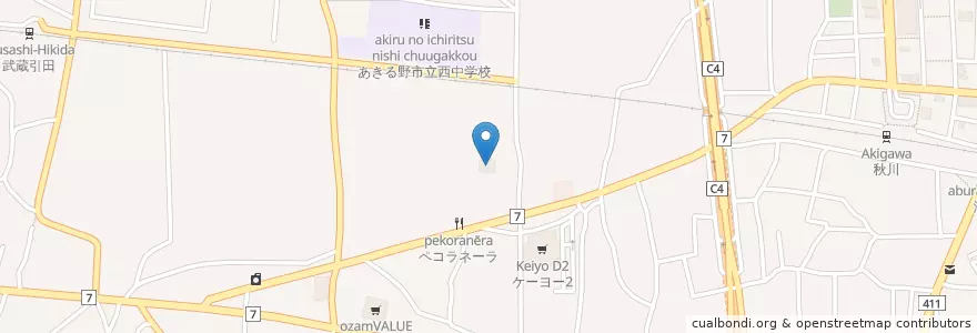 Mapa de ubicacion de よつぎ第二保育園 en 日本, 東京都, あきる野市.