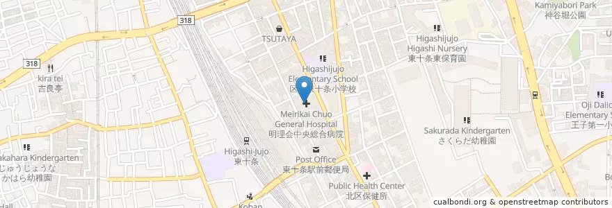 Mapa de ubicacion de 明理会中央総合病院 en Japón, Tokio, Kita.
