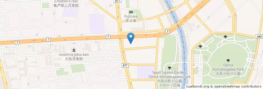 Mapa de ubicacion de わかば保育園 en Japonya, 東京都, 江東区, 江戸川区.