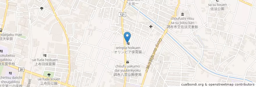 Mapa de ubicacion de オリンピア保育園 en 일본, 도쿄도, 調布市.