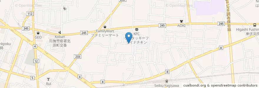 Mapa de ubicacion de クリスト・ロア幼稚園 en 日本, 東京都, 西東京市.