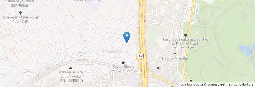 Mapa de ubicacion de シオン幼稚園 en Jepun, 東京都, 渋谷区.
