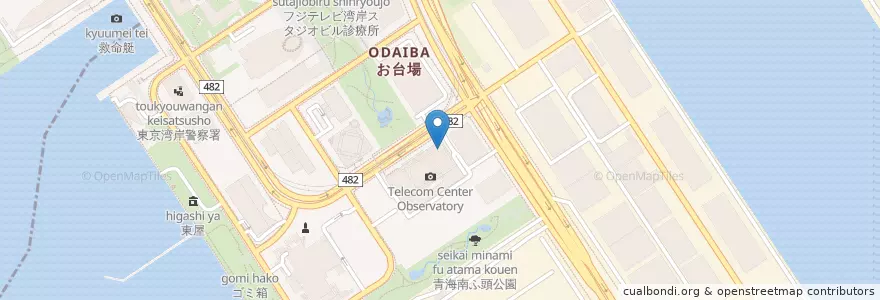 Mapa de ubicacion de テレコムセンター内郵便局 en Japonya, 東京都, 江東区.
