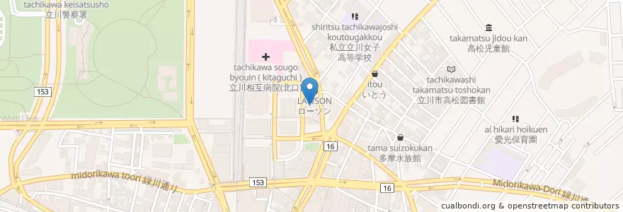 Mapa de ubicacion de ファーレ立川郵便局 en 日本, 东京都/東京都, 立川市.