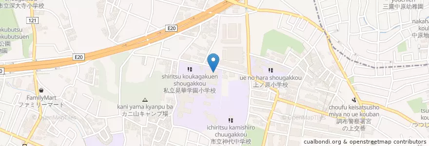 Mapa de ubicacion de マリアの園幼稚園 en 日本, 东京都/東京都, 調布市.