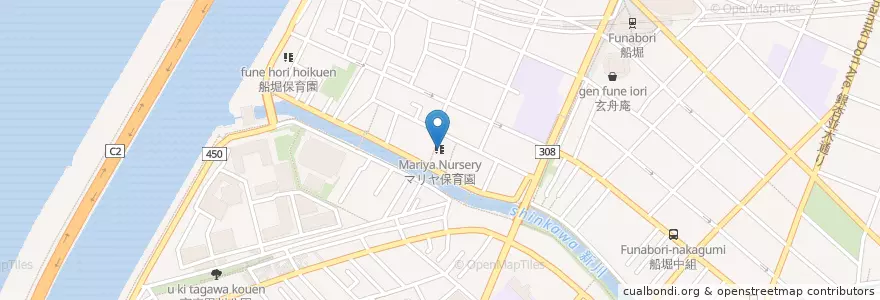 Mapa de ubicacion de マリヤ保育園 en ژاپن, 東京都, 江戸川区.