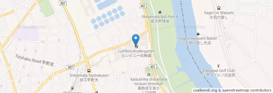 Mapa de ubicacion de ルンビニー幼稚園 en Japon, Tokyo, 葛飾区.