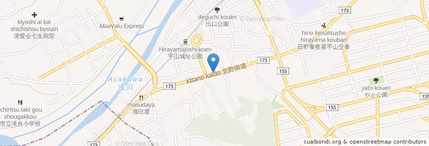 Mapa de ubicacion de 七生郵便局 en Japan, 東京都, 日野市.