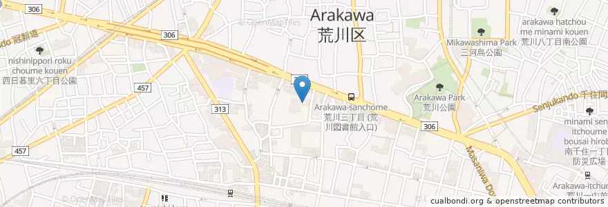 Mapa de ubicacion de 三河島保育園 en Giappone, Tokyo.