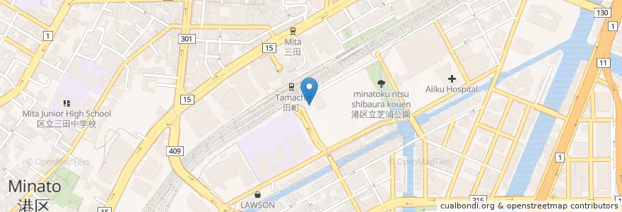 Mapa de ubicacion de 三田警察署田町駅交番 en Japon, Tokyo, 港区.
