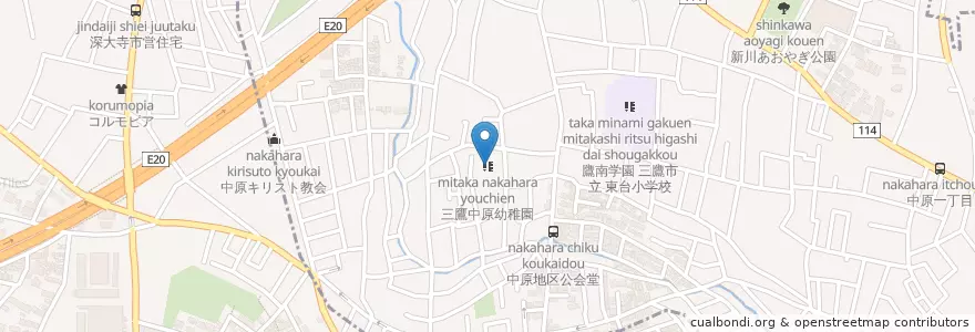Mapa de ubicacion de 三鷹中原幼稚園 en 日本, 東京都.