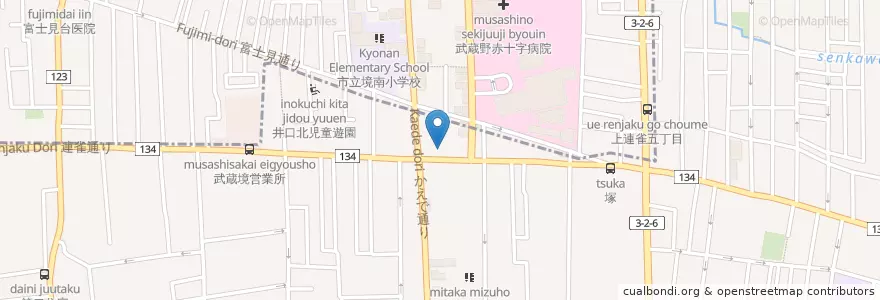 Mapa de ubicacion de 三鷹井口郵便局 en ژاپن, 東京都, 三鷹市.