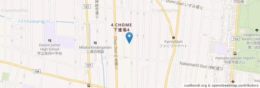 Mapa de ubicacion de 三鷹公共職業安定所 en 日本, 东京都/東京都, 三鷹市.