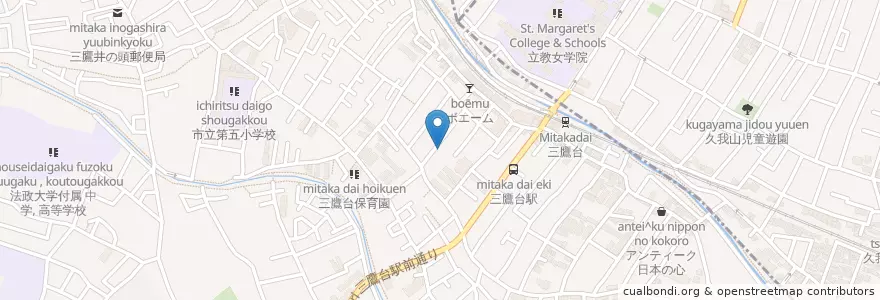 Mapa de ubicacion de 三鷹台幼稚園 en 日本, 東京都, 三鷹市.