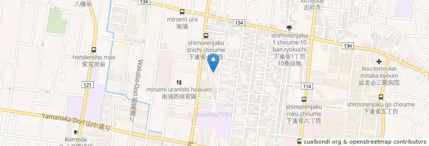 Mapa de ubicacion de 三鷹杉の子幼稚園 en Japan, 東京都, 三鷹市.