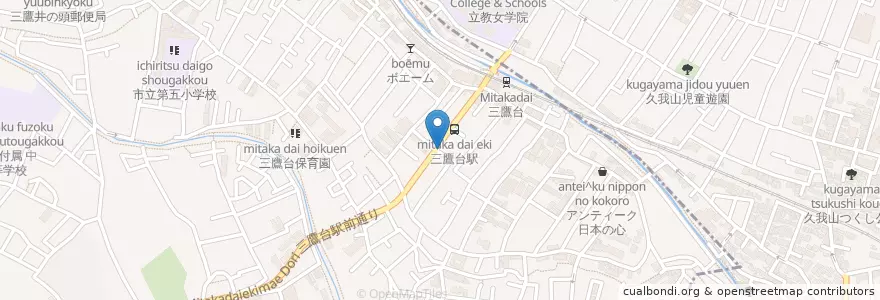 Mapa de ubicacion de 三鷹警察署三鷹台交番 en Japan, Tokio, 三鷹市.