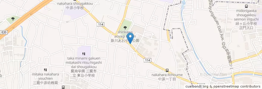 Mapa de ubicacion de 三鷹警察署中仙川交番 en Japan, Tokyo, Chofu, Mitaka.