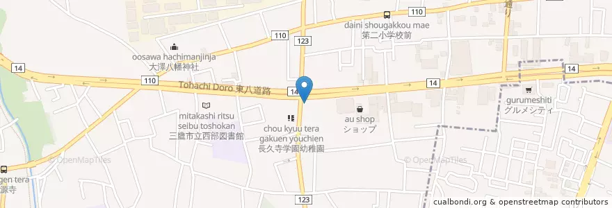 Mapa de ubicacion de 三鷹警察署 大沢交番 en Jepun, 東京都, 三鷹市.