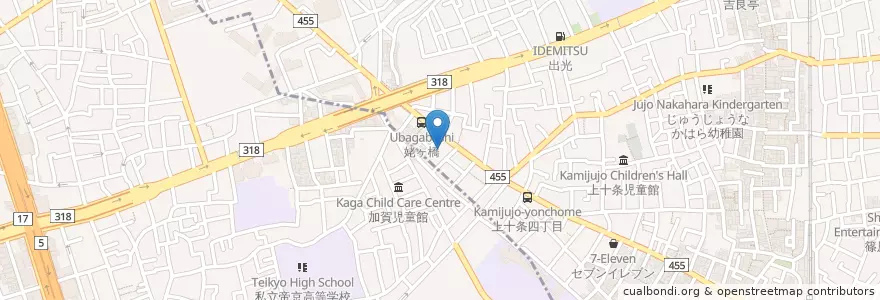 Mapa de ubicacion de 上十条四郵便局 en 日本, 东京都/東京都, 北区.