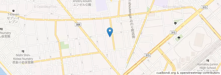 Mapa de ubicacion de 上平井幼稚園 en Япония, Токио, Кацусика.