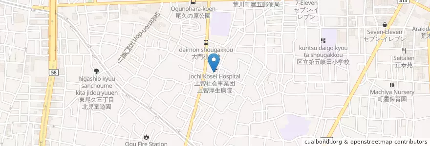 Mapa de ubicacion de 上智厚生館保育園 en Япония, Токио.