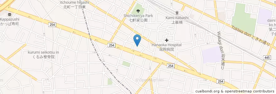 Mapa de ubicacion de 上板橋児童館 en ژاپن, 東京都, 板橋区.