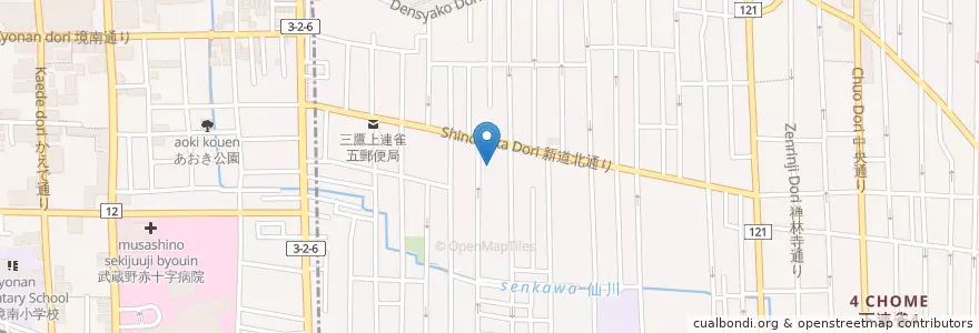 Mapa de ubicacion de 上連雀保育園 en Japan, Tokio, 三鷹市.