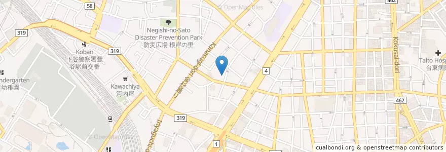 Mapa de ubicacion de 上野消防署下谷出張所 en Jepun, 東京都, 台東区.