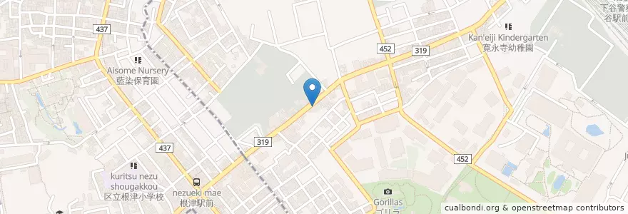 Mapa de ubicacion de 上野消防署谷中出張所 en Japonya, 東京都, 台東区.