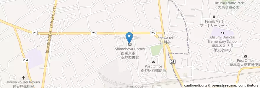 Mapa de ubicacion de 下保谷児童センター en Japonya, 東京都, 練馬区.