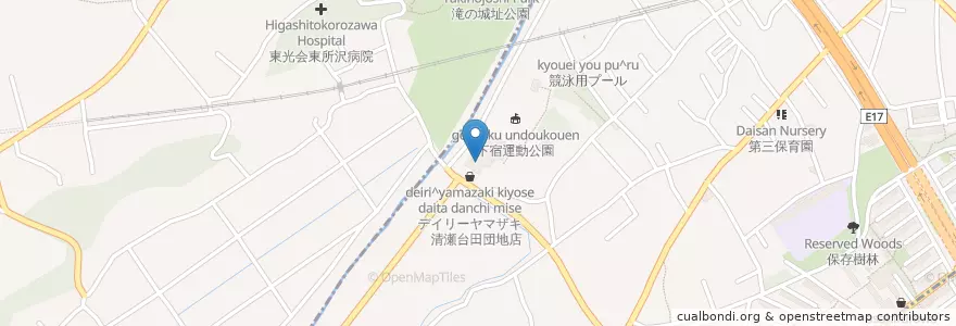 Mapa de ubicacion de 下宿児童館 en ژاپن, 東京都, 清瀬市.