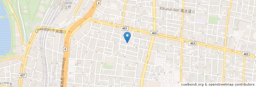 Mapa de ubicacion de 下谷神社前郵便局 en 日本, 東京都, 台東区.