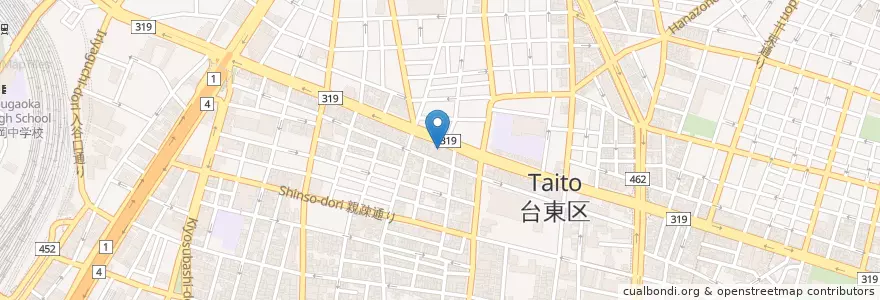 Mapa de ubicacion de 下谷警察署 入谷東交番 en Japón, Tokio, Taito.