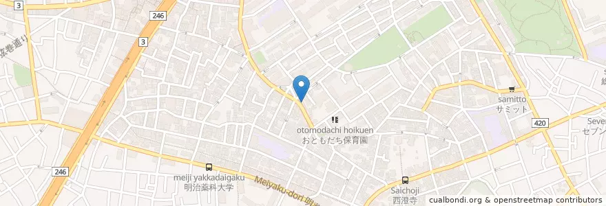 Mapa de ubicacion de 世田谷下馬二郵便局 en Japan, Tokio, 世田谷区.