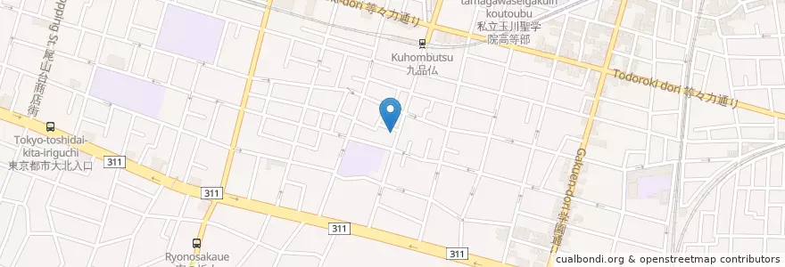 Mapa de ubicacion de 世田谷九品仏郵便局 en Japan, Tokyo, Setagaya.