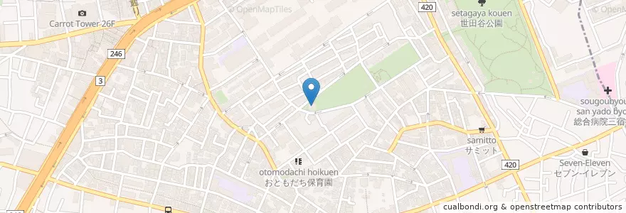 Mapa de ubicacion de 世田谷区立下馬図書館 en 日本, 東京都, 世田谷区.